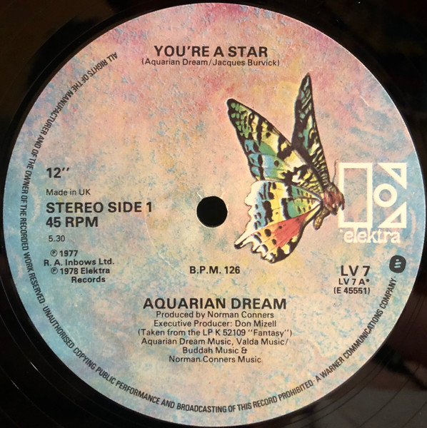Aquarian Dream – You're A Star (1978, Vinyl) - Discogs