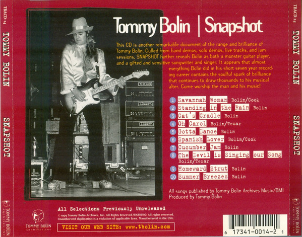 ladda ner album Tommy Bolin - Snapshot