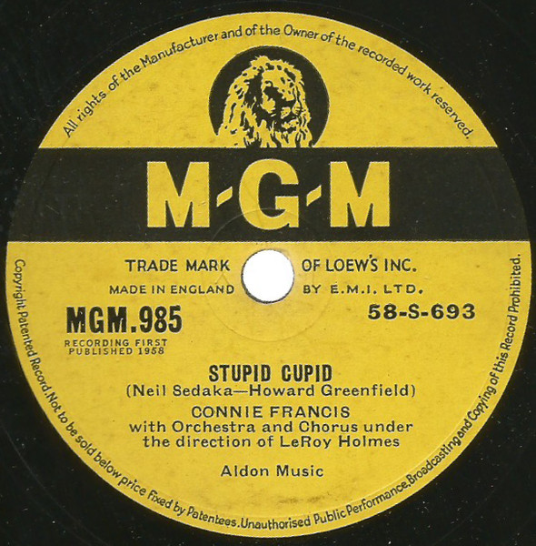 Connie Francis – Stupid Cupid (1958, Vinyl) - Discogs
