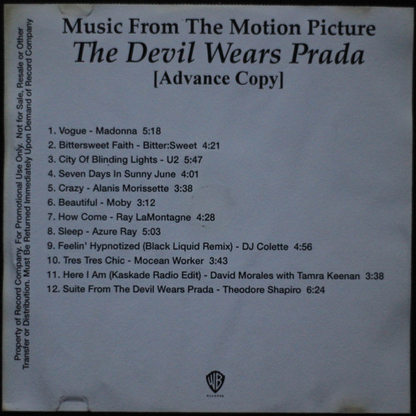 nationalisme Koloniaal veiligheid Various - The Devil Wears Prada (Music From The Motion Picture) | Releases  | Discogs