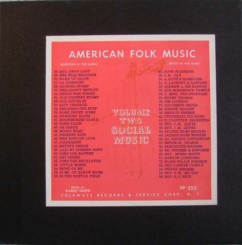 Harry Smith – Anthology Of American Folk Music (Volume Two: Social ...