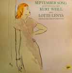 Cover of September Song And Other American Theatre Songs Of Kurt Weill, 1986, Vinyl