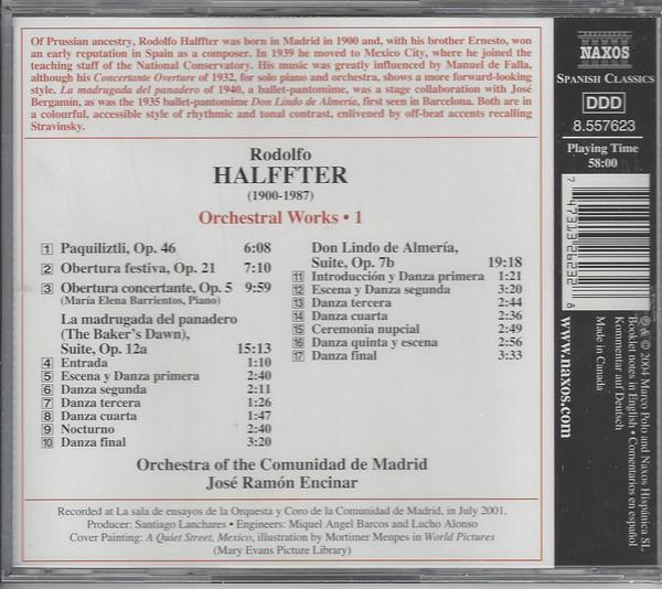 baixar álbum Rodolfo Halffter Orchestra Of The Comunidad De Madrid, José Ramón Encinar - Don Lindo De Almería Orchestral Works 1