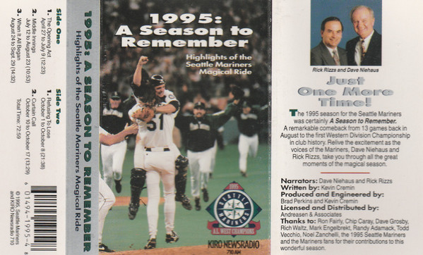 Seattle Mariners 1995: "A Season to Remember" CD Dave Niehaus  Rick Rizzs RARE!!