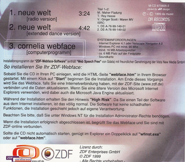 baixar álbum Cornelia Schliwa - Neue Welt