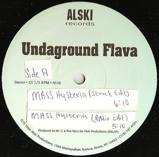 Undaground Flava – Mass Hysteria / Bonified Funk (1994, Vinyl