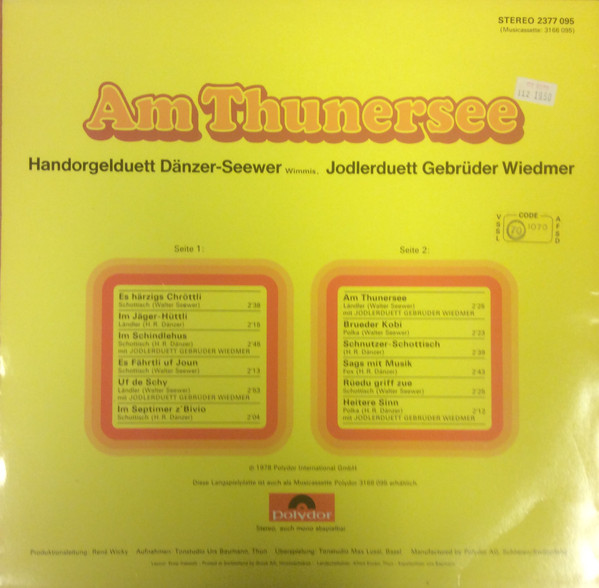descargar álbum Download Handorgelduett DänzerSeewer, Wimmis, Jodelduett Gebrüder Wiedmer - Am Thunersee album
