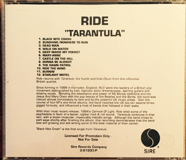 Ride - Tarantula | Releases | Discogs