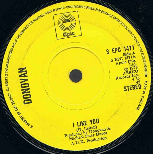 Donovan – I Like You (1973, Vinyl) - Discogs