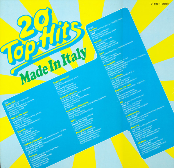 last ned album Various - 20 Top Hits Made In Italy