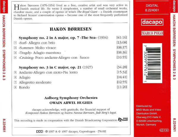 Album herunterladen Hakon Børresen Aalborg Symphony Orchestra, Owain Arwel Hughes - Symphonies 2 The Sea 3