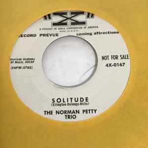 The Norman Petty Trio - Solitude / When It's Darkness On The Delta album cover