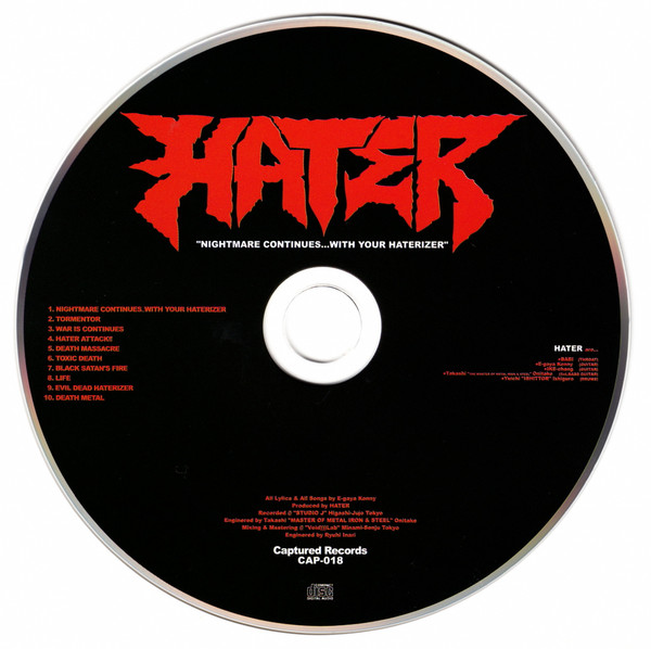 lataa albumi Hater - Nightmare ContinuesWith Your Haterizer