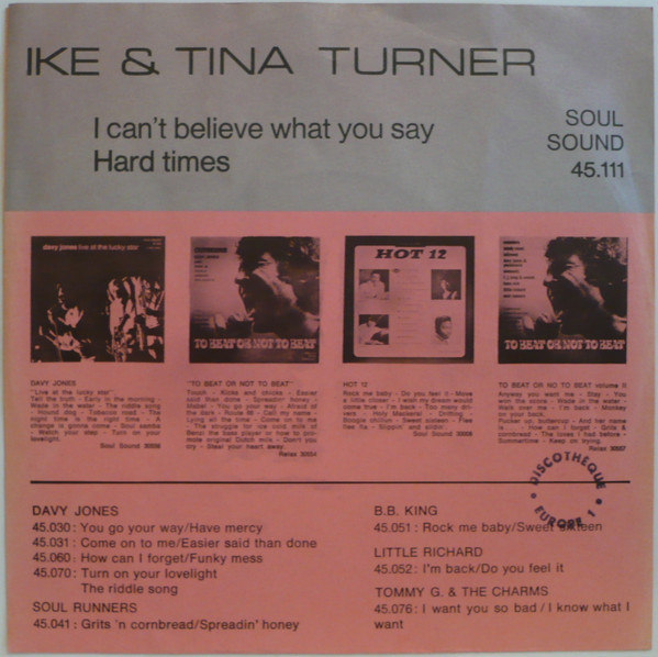 Album herunterladen Ike & Tina Turner - I Cant Believe What You Say Hard Times