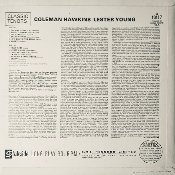 Album herunterladen Coleman Hawkins Lester Young - Classic Tenors