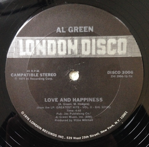 Al Green – Love And Happiness / Take Me To The River (1977, Vinyl