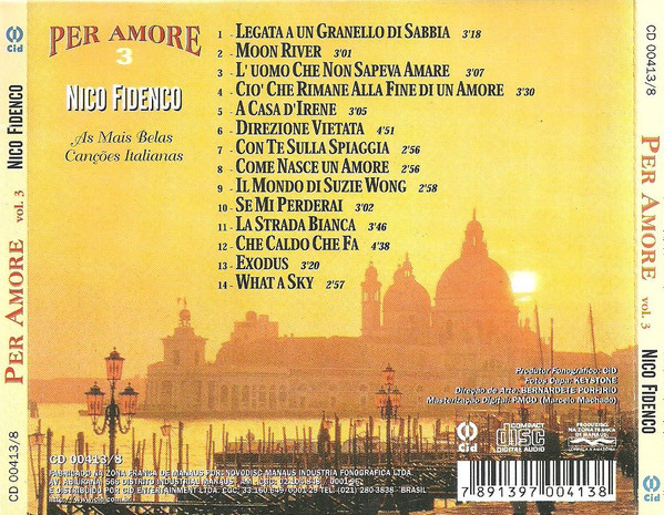 Album herunterladen Nico Fidenco - Per Amore 3 As Mais Belas Canções Italianas