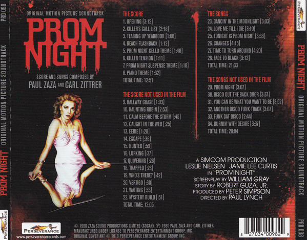 Album herunterladen Paul Zaza And Carl Zittrer - Prom Night 1980 Original Motion Picture Soundtrack