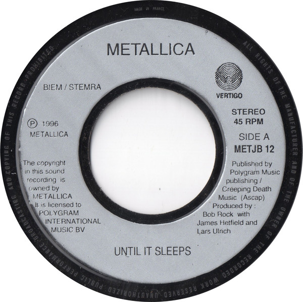 METALLICA Until It Sleeps Red Vinyl 10 Thrash Speed Metal Vinyl Album  Gallery #vinylrecords