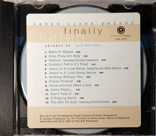 Karen Clark – Finally (1997, CD) - Discogs