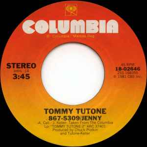 Tommy Tutone - 867-5309 / Jenny album cover