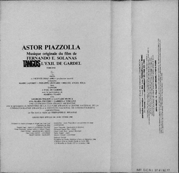 télécharger l'album Astor Piazzolla - Tangos LExil De Gardel Musique Originale du Film de Fernando E Solanas