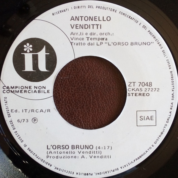 Antonello Venditti – L'Orso Bruno / E Li Ponti So' Soli (1973