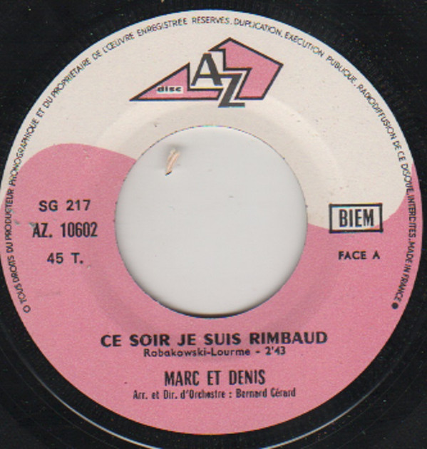 descargar álbum Marc & Denis - Ce Soir Je Suis Rimbaud Fou DElsa