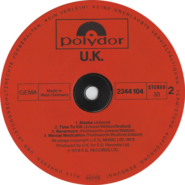 U.K. – U.K. (1978, Vinyl) - Discogs