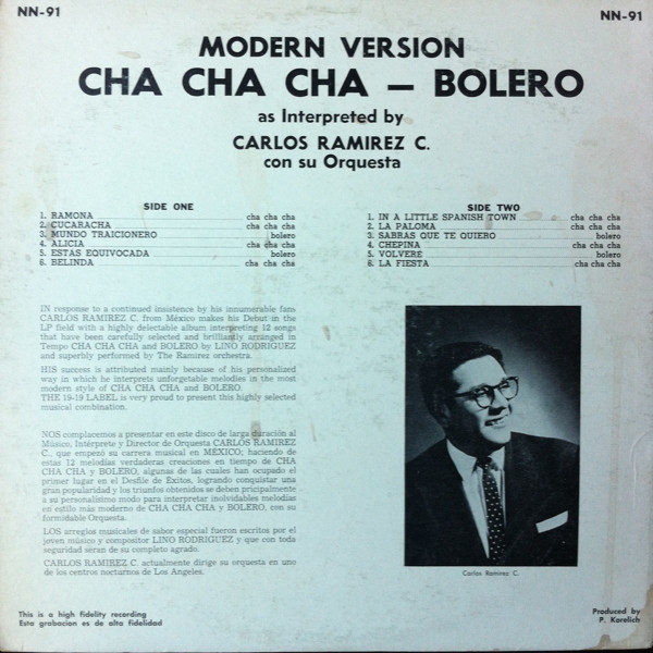 télécharger l'album Carlos Ramirez C And His Orchestra - Cha Cha Cha For Rhythm Lovers