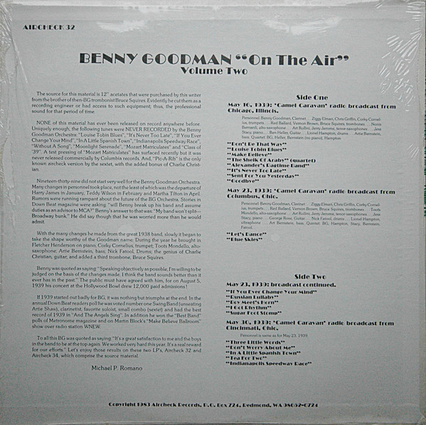 descargar álbum Benny Goodman - On The Air Volume Two