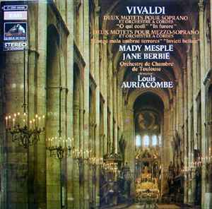 Antonio Vivaldi - Deux Mottets Pour Soprano Et Orchestre A Cordes - Deux Mottets Pour Mezzo-soprano Et Orchestre A Cordes album cover