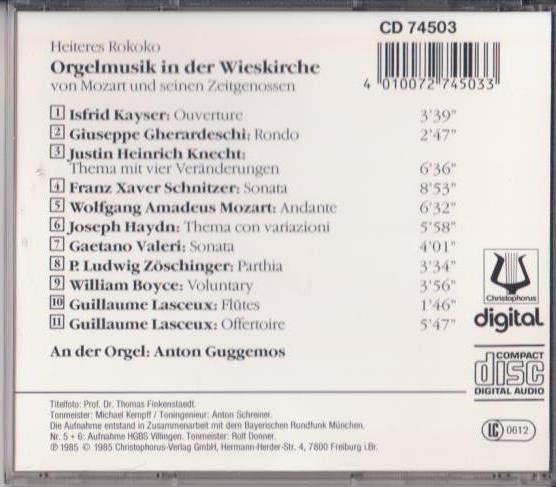 Album herunterladen Various - Heiteres Rokoko Orgelmusik In Der Wieskirche
