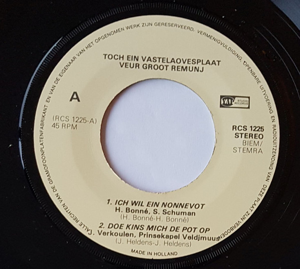 descargar álbum Toch Ein Vastelaovesplaat Veur Groot Remunj - Toch Ein Vastelaovesplaat Veur Groot Remunj 1983