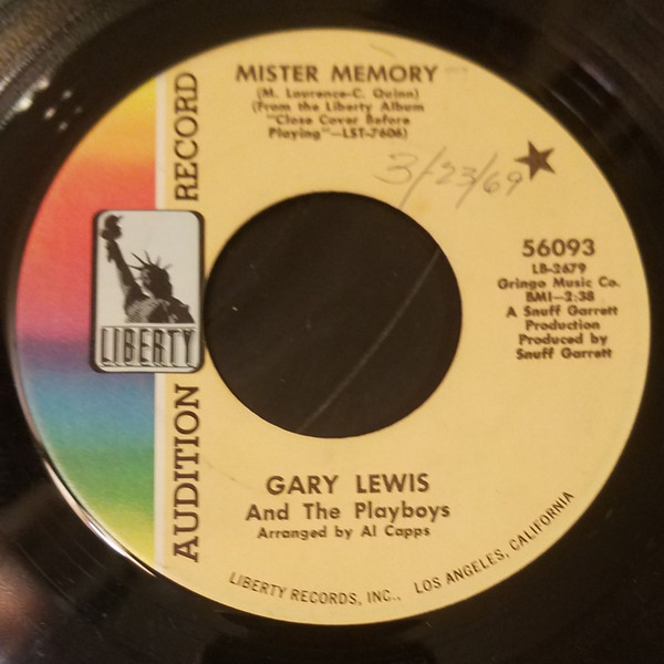 last ned album Gary Lewis & The Playboys - Mister Memory Everyday I Have To Cry Some