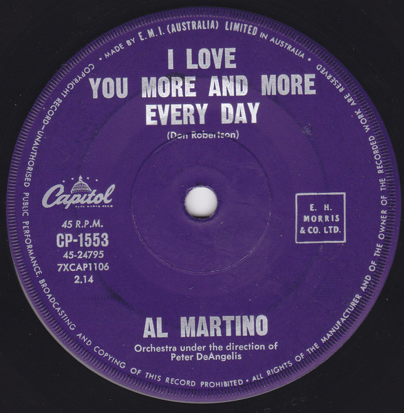 Al Martino – I Love You More And More Every Day (1964, Scranton