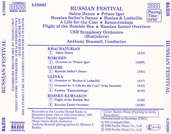 baixar álbum Khachaturian Borodin Gliere Glinka RimskyKorsakov, CSR Symphony Orchestra (Bratislava), Anthony Bramall - Russian Festival