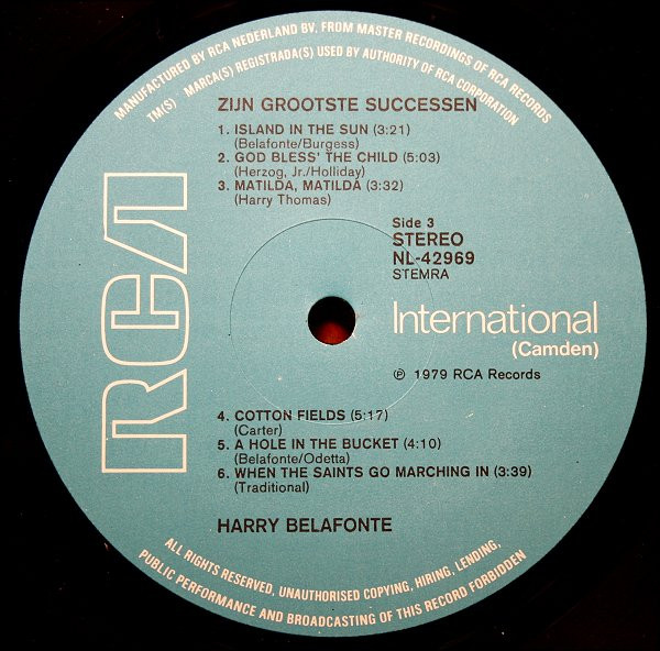 lataa albumi Harry Belafonte - Zijn Grootste Successen