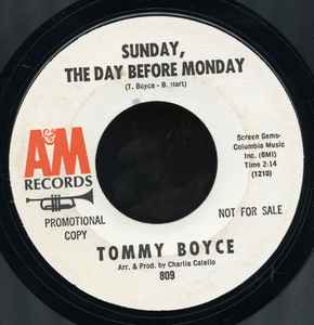 Tommy Boyce - Sunday, The Day Before Monday album cover