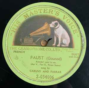 Caruso And Farrar Faust Attands Voici La Rue Act V Part Ii