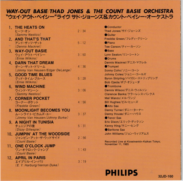 lataa albumi Thad Jones & The Count Basie Orchestra - Way Out Basie