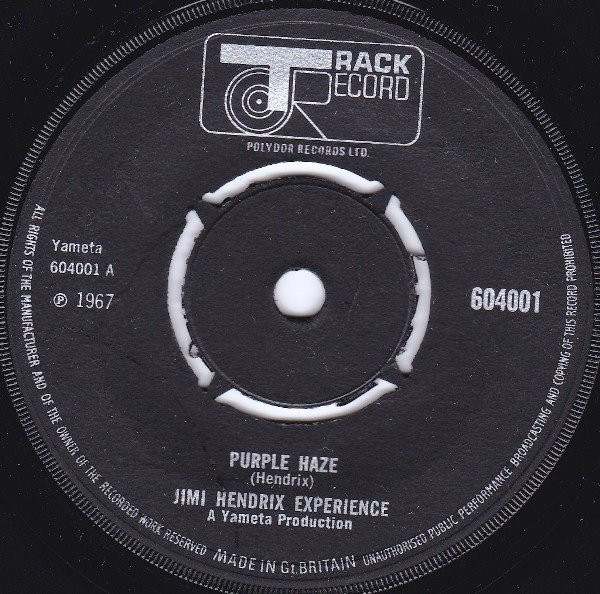 Jimi Hendrix Experience Purple Haze 1967 Knockout 4 Prong Middle Vinyl Discogs 