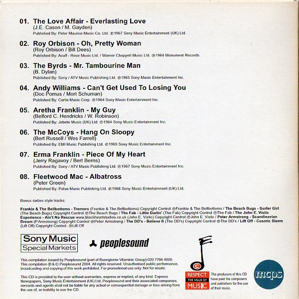 ladda ner album Various - 1960s Hits Of The Decades
