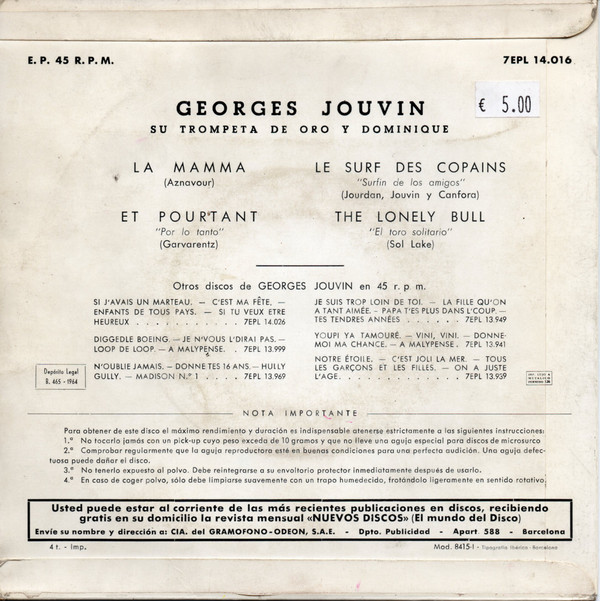 lataa albumi Georges Jouvin Y Su Trompeta De Oro Y Dominique - Le Surf Des Copains
