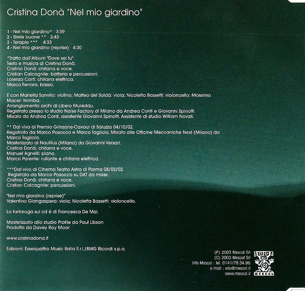 Album herunterladen Cristina Donà - Nel Mio Giardino