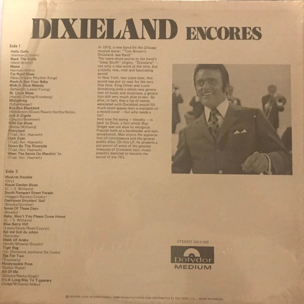 Max Greger - Dixieland Encores | Polydor (2414 026) - 2