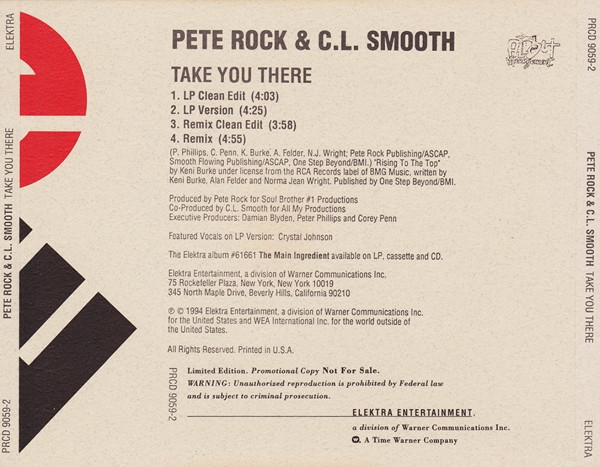 Pete Rock & C.L. Smooth – Take You There (1994, CD) - Discogs