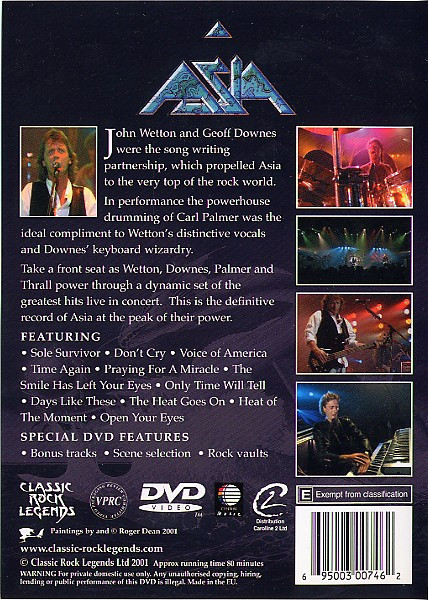 Asia – Andromeda / Asia's Greatest Hits Live (1996, DVD) - Discogs