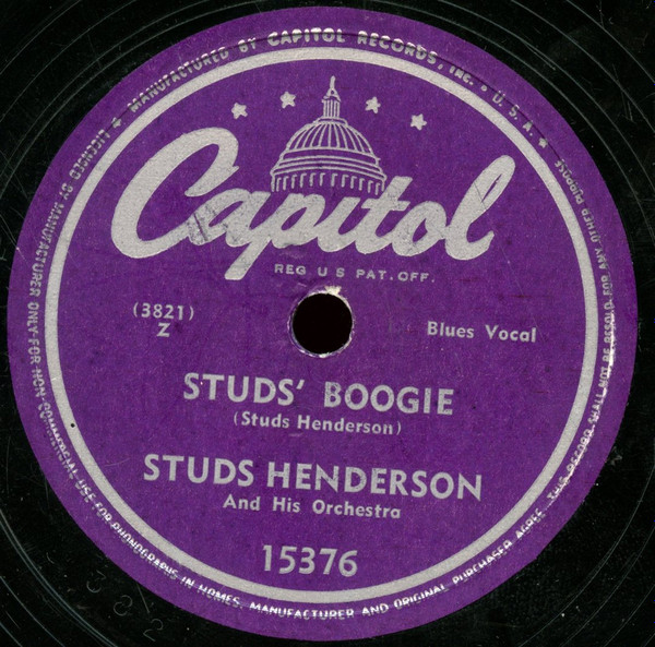 Album herunterladen Studs Henderson And His Orchestra - Proposition Baby Studs Boogie