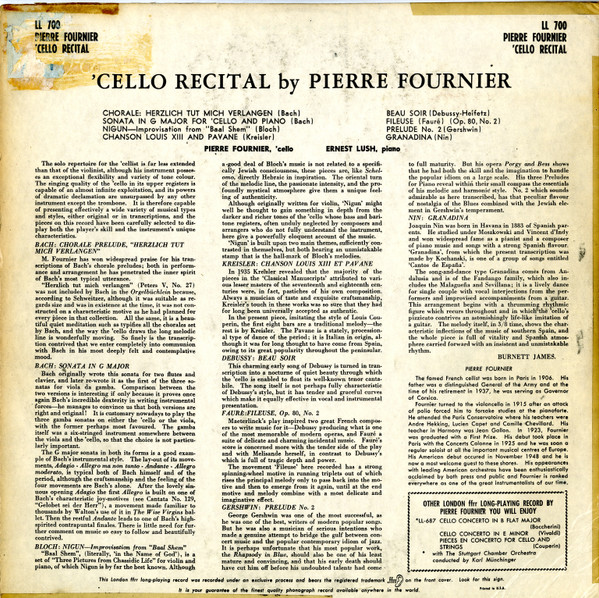 lataa albumi Pierre Fournier - Cello Recital